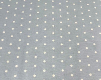 PER YARD ~ Robert Kaufman Cotton Flannel White Dots on Blue Fabric ~ 100% cotton - brushed for softness