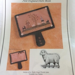 PAPER CHART - New England Horn Book by Dames of the Needle/Finger Work cross stitch design chart pattern primitive sampler animals sheep
