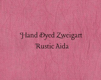 Raspberry Smash Rustic Aida (OR-DDA-107) ~ Hand Dyed Zweigart Oatmeal Rustico Cross Stitch Fabric