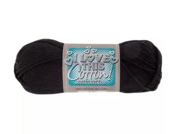 I Love This Cotton! Yarn (Black) ~ soft machine washable 100% cotton