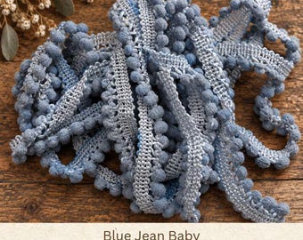 Blue Jean Baby Hand Dyed Mini Pom Pom Trim (MPP-17) ~ 2 continuous yards per package