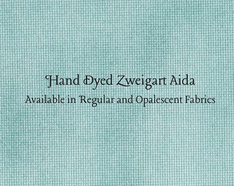 Aqua Aida (Z-BDA-59) Hand Dyed Zweigart Cross Stitch Fabric