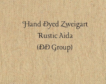 Butterscotch Rustic Aida (OR-DDA-83) ~ Hand Dyed Zweigart Oatmeal Rustico Cross Stitch Fabric