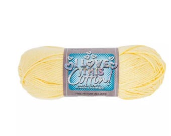 I Love This Cotton! Yarn (Buttercup) ~ soft machine washable 100% cotton