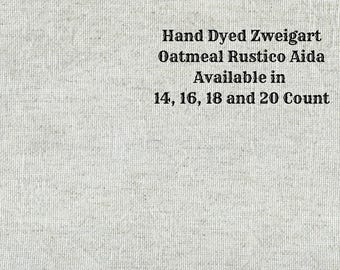 Sky Rustic Aida (OR-DDA-62) ~ Hand Dyed Zweigart Oatmeal Rustico Cross Stitch Fabric from Vintage NeedleArts