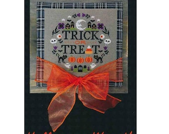 PAPER Cross Sitch Chart - Halloween Wreath by Tiny Modernist