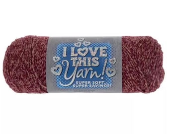 I Love This Yarn Print (Scarlet Rose) ~ super soft machine washable 100% acrylic