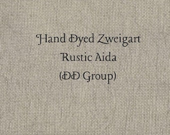 Smoke Rustic Aida (OR-DDA-46) ~ Hand Dyed Zweigart Oatmeal Rustico Cross Stitch Fabric