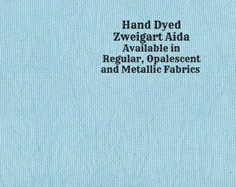 Peacock Aida (Z-DDA-9) Hand Dyed Zweigart Cross Stitch Fabric from Vintage NeedleArts ~ available in regular, opalescent and metallic Aida