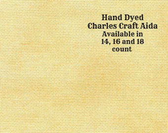 King's Gold Aida (CC-BDA-25) ~ Hand Dyed DMC/Charles Craft Cross Stitch Fabric from Vintage NeedleArts