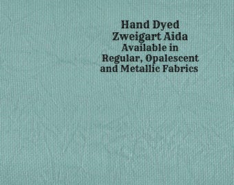 Mistletoe Aida (Z-DDA-109) Hand Dyed Zweigart Cross Stitch Fabric from Vintage NeedleArts ~ available in regular, opalescent & metallic Aida