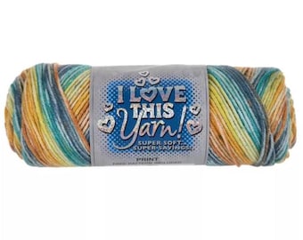 I Love This Yarn Print (Amber Honey) ~ super soft machine washable 100% acrylic