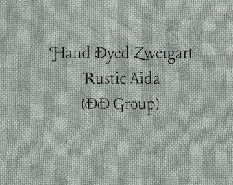 Mistletoe Rustic Aida (OR-DDA-109) ~ Hand Dyed Zweigart Oatmeal Rustico Cross Stitch Fabric