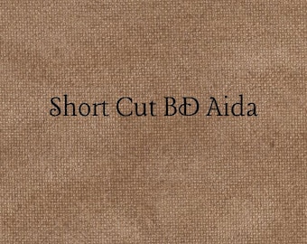 SHORT CUT - Gingerbread (BD) Hand Dyed Zweigart Aida Cross Stitch Fabric from Vintage NeedleArts