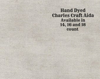 Taupe Aida (CC-BDA-57) ~ Hand Dyed DMC/Charles Craft Cross Stitch Fabric from Vintage NeedleArts
