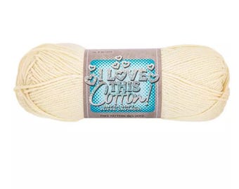 I Love This Cotton! Yarn (Ivory) ~ soft machine washable 100% cotton