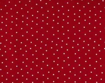Red Mini Polka Dot Calico Fabric from Brother Sister Design Studio ~ 100% quilter's cotton sewing/quilting fabric white polka dots on red