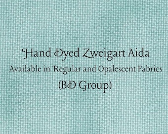 Aqua Aida (Z-BDA-59) Hand Dyed Zweigart Cross Stitch Fabric