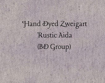 Lavender Lilacs Rustic Aida (OR-BDA-6) ~ Hand Dyed Zweigart Oatmeal Rustico Cross Stitch Fabric