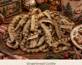 Gingerbread Cookie Hand Dyed Mini Pom Pom Trim (MPP-99) ~ 2 continuous yards per package