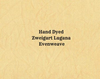Butterscotch Lugana Evenweave (LG-83) ~ Hand Dyed Zweigart Cross Stitch Fabric