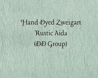 Verdigris Rustic Aida (OR-DDA-47) ~ Hand Dyed Zweigart Oatmeal Rustico Cross Stitch Fabric