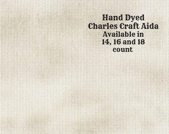 Khaki Aida (CC-BDA-38) ~ Hand Dyed DMC/Charles Craft Cross Stitch Fabric from Vintage NeedleArts
