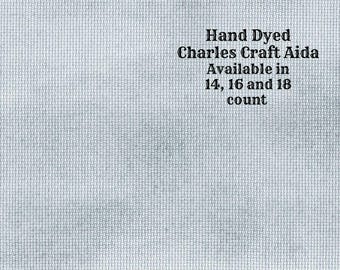 Silver Marlin Aida (CC-BDA-40) ~ Hand Dyed DMC/Charles Craft Cross Stitch Fabric from Vintage NeedleArts