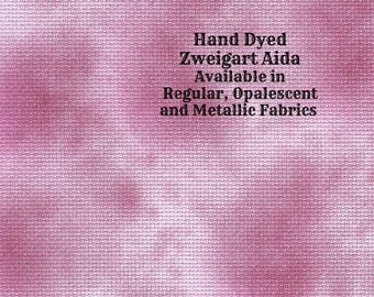 Cupid's Kiss Aida (Z-BDA-96-95-PT) Hand Dyed Zweigart Cross Stitch Fabric from Vintage NeedleArts ~ available in regular, opal and metallic