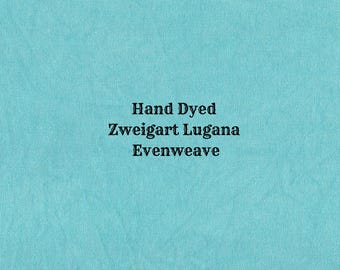 Miss Tilly's Teal Lugana Evenweave (LG-41) Hand Dyed Zweigart Cross Stitch Fabric