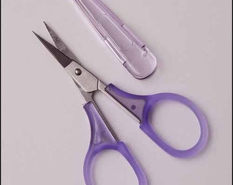 3 1/4" Lavender/Violet Cotton Candy - Embroidery Scissors Rainbow Thread Cutters stainless steel small sewing sharp Sew Mate matching sheath