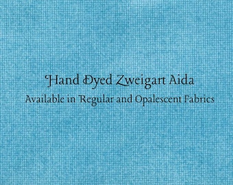 Turquoise Blue Aida (Z-BDA-23) Hand Dyed Zweigart Cross Stitch Fabric