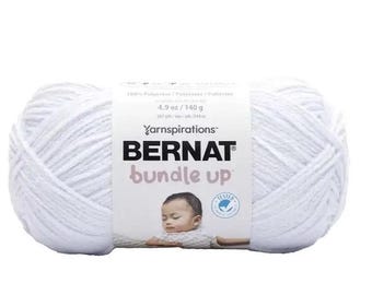 Bernat Bundle Up Yarn (Cloud White) ~ soft machine washable Oeko-Tek Standard 100 certification gentle on sensitive skin #4 worsted weight