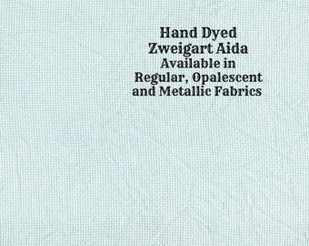 Mermaid's Tail Aida (Z-DDA-87) Hand Dyed Zweigart Cross Stitch Fabric from Vintage NeedleArts ~ available in regular, opalescent & metallic