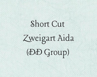 SHORT CUT - Aqua Frost (DD) Hand Dyed Zweigart Aida Cross Stitch Fabric