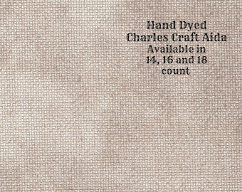 Truffle Aida (CC-BDA-69) ~ Hand Dyed DMC/Charles Craft Cross Stitch Fabric from Vintage NeedleArts