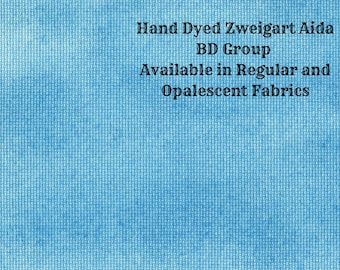 Caribbean Blue Aida (Z-BDA-16) Hand Dyed Zweigart Cross Stitch Fabric