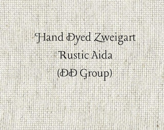 Winter White Rustic Aida (OR-DDA-89) ~ Hand Dyed Zweigart Oatmeal Rustico Cross Stitch Fabric
