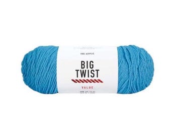 Big Twist Value Yarn (Cyan) ~ 100% worsted acrylic super soft machine washable super soft