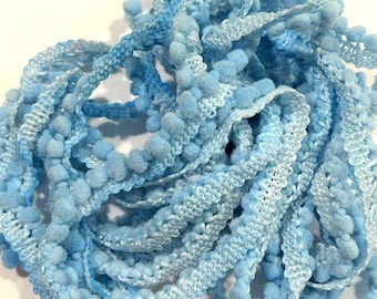 Summer Sky Mini Pom Pom Trim (MPP-88) by Vintage NeedleArts ~ hand-dyed 2 continuous yards
