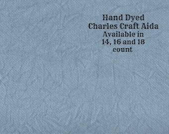 New! Truly Teal Aida (CC-DDA-119) ~ Hand Dyed DMC/Charles Craft Cross Stitch Fabric from Vintage NeedleArts