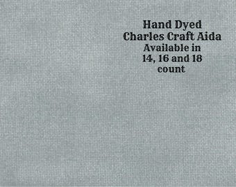 Nantucket Green Aida (CC-BDA-64) ~ Hand Dyed DMC/Charles Craft Cross Stitch Fabric from Vintage NeedleArts