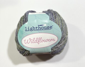 Lighthouse Wildflowers Yarn (Bellflowers) ~ acrylic/wool blend #3 lightweight variegated multicolored soft