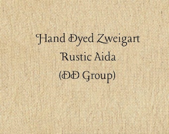 Harvest Gold Rustic Aida (OR-DDA-100) ~ Hand Dyed Zweigart Oatmeal Rustico Cross Stitch Fabric