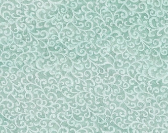 FAT QUARTER ~ Scroll Vines Embossed Cotton (Rainforest) ~ Hand Dyed Fabric from Vintage NeedleArts 18x22 inches