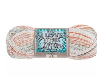 I Love This Cotton! Print Yarn (Rosemary Cottage) ~ soft machine wash 100% cotton yarn amigurumi crochet knitting variegated multicolored