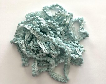Mermaid's Tail Mini Pom Pom Trim (MPP-87) by Vintage NeedleArts ~ hand-dyed 2 continuous yards