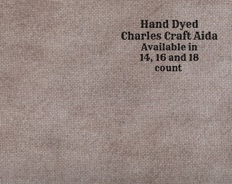 Milk Chocolate Aida (CC-BDA-73) ~ Hand Dyed DMC/Charles Craft Cross Stitch Fabric from Vintage NeedleArts