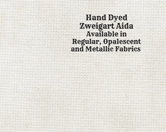 Oyster Beige Aida (Z-BDA-14) Hand Dyed Zweigart Cross Stitch Fabric from Vintage NeedleArts ~ available in regular, opalescent and metallic