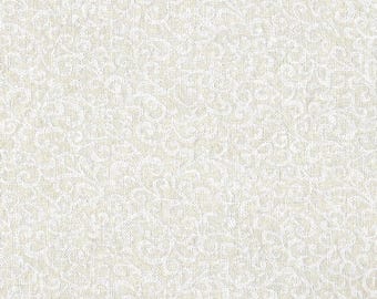 FAT QUARTER ~ Scroll Vines Embossed Cotton (Caramel Creme) ~ Hand Dyed Fabric from Vintage NeedleArts 18x22 inches
